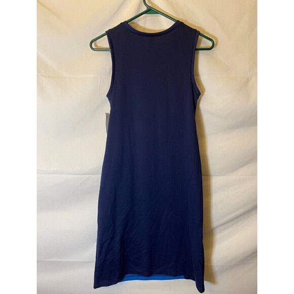 NEW NWT OLD NAVY WOMENS SIZE SMALL SPORTY TANK DRESS KNEE LENGTH BLUE BODYCON - Picture 2 of 2